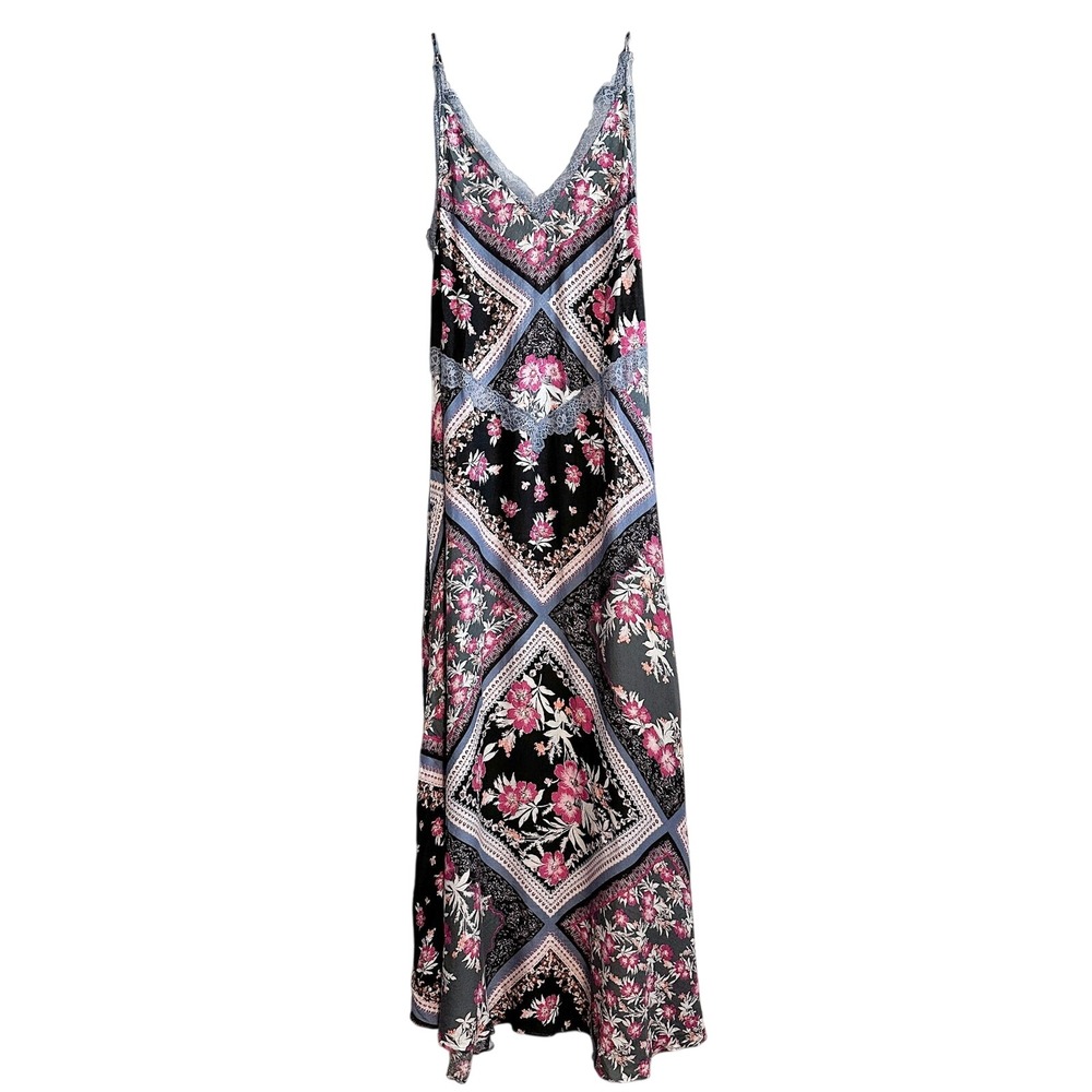 Free People Intimately Stevie Boho Maxi Dress Floral Patchwork Lace Trim Size XS - Picture 5 of 13